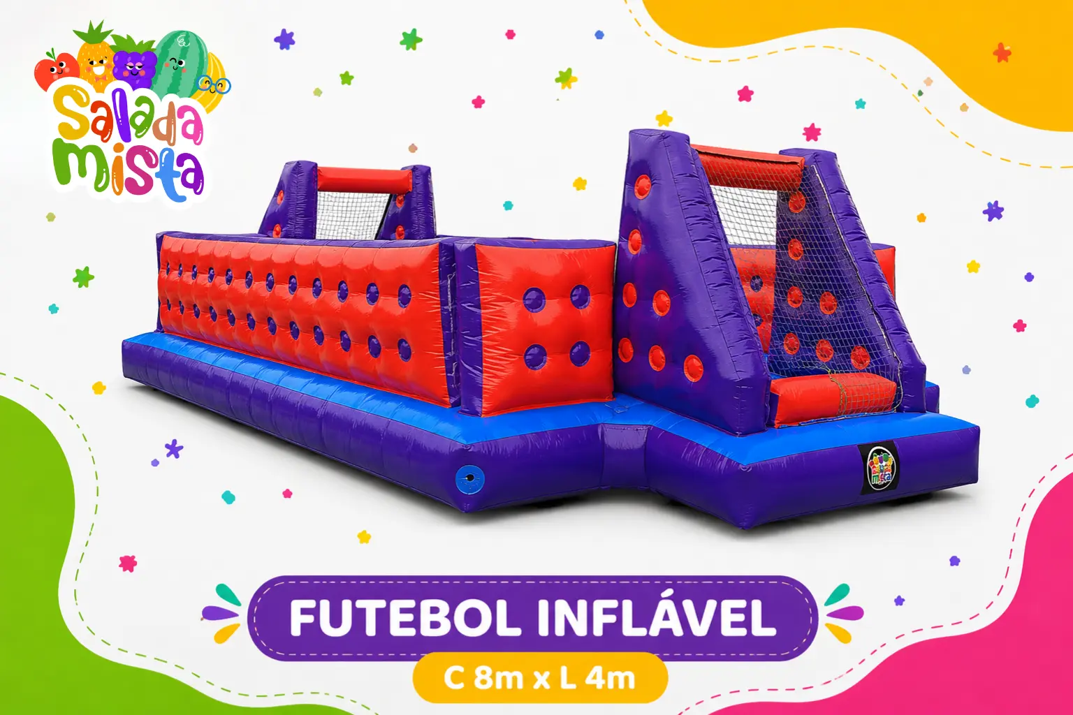 Locação de futebol de sabão inflável para festas e eventos em Joinville SC